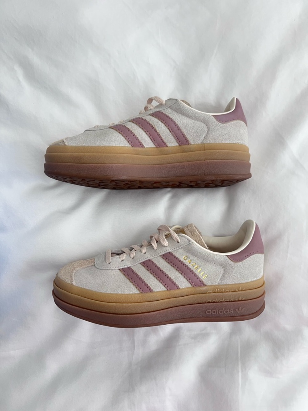 Adidas Gazelle Bold W Cream White Warm Clay Sand Strata Platform Sneakers 6.5 - Picture 7 of 7